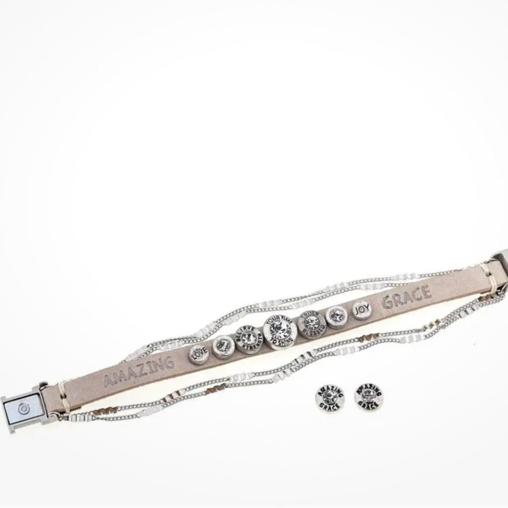 Good Works “Queen” pink 5 row Bracelet (earrings not included)